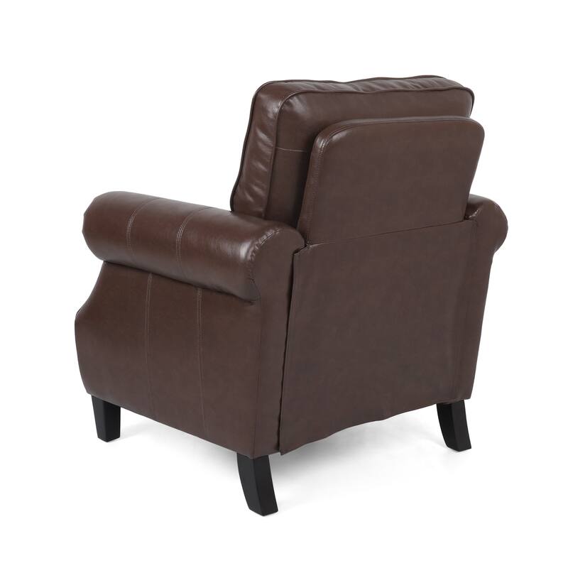Dark Brown 36.5" PU Upholstered Club Chair