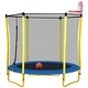 preview thumbnail 19 of 29, 5.5 FT Mini Toddler Kids Trampoline with Enclosure, Basketball Hoop