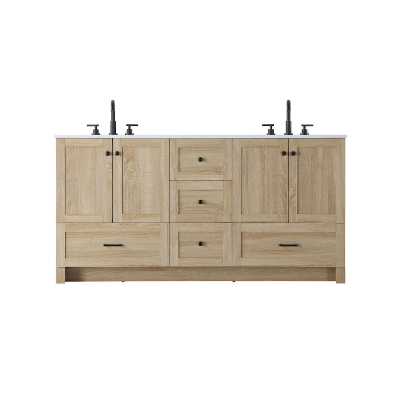Elegant Lighting VF2866D Soma 66" Free Standing Double Basin Vanity - Mango Wood - Wood Finish