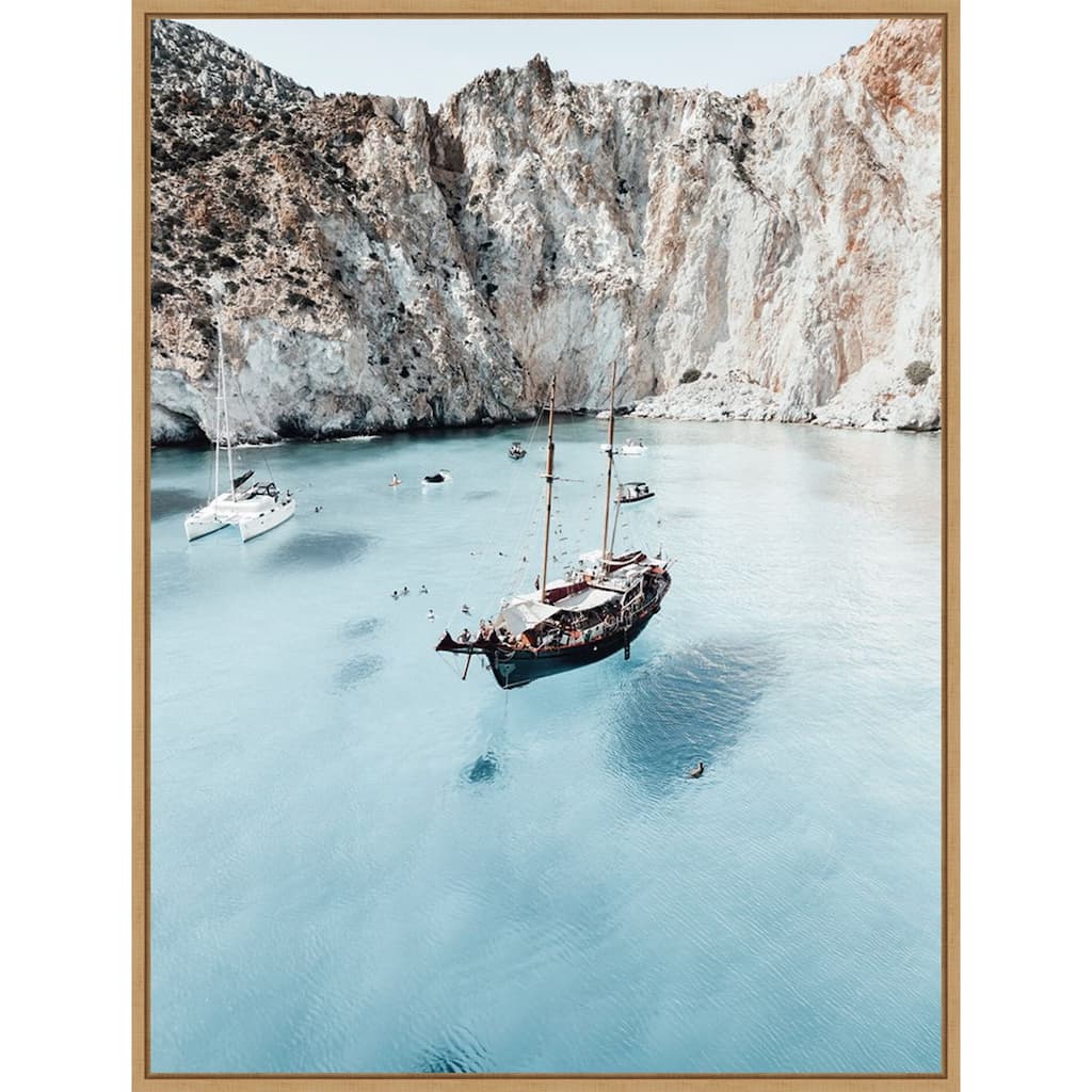 Milos Illusions by Bella Eve Framed Canvas Wall Art Print - Sylvie Natural