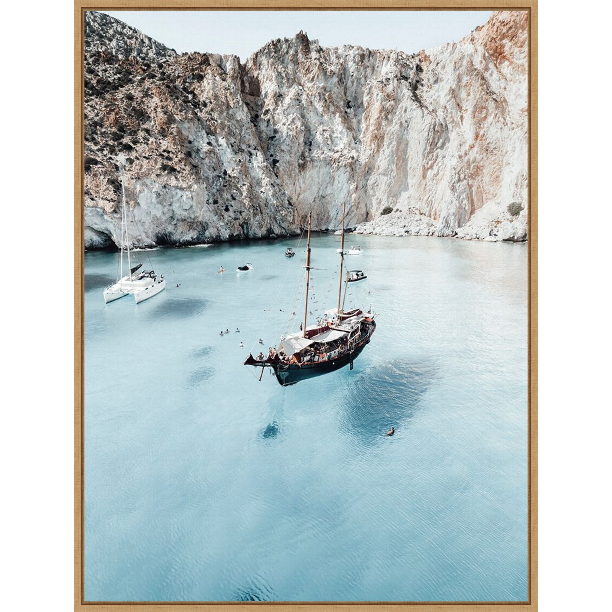 Milos Illusions by Bella Eve Framed Canvas Wall Art Print - Sylvie Natural