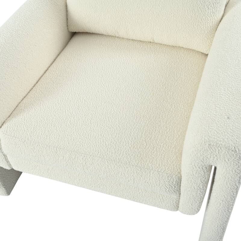 Modern Bouclé Upholstered Accent Chair - Ideal for Living Room, Bedroom & Office, with Sturdy Support and Luxurious Comfort