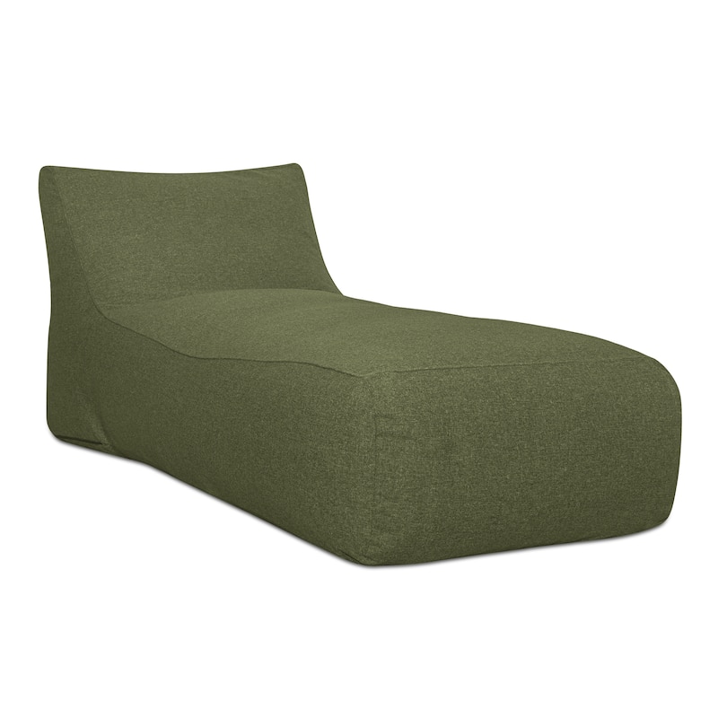 NADAAL STUDIOS Thalenor Chaise, Outdoor Beanbag-Inspired Polypropylene Seat with Polystyrene Beads, Green