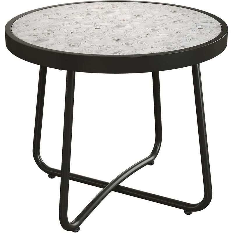 18" or 28" Round Outdoor Side Table End Table Coffee Table - Ceramic Tile X