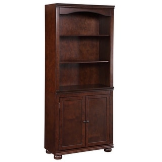 Omni Transitional 3-Shelf Wood Bookcase with Cabinet by Furniture of America