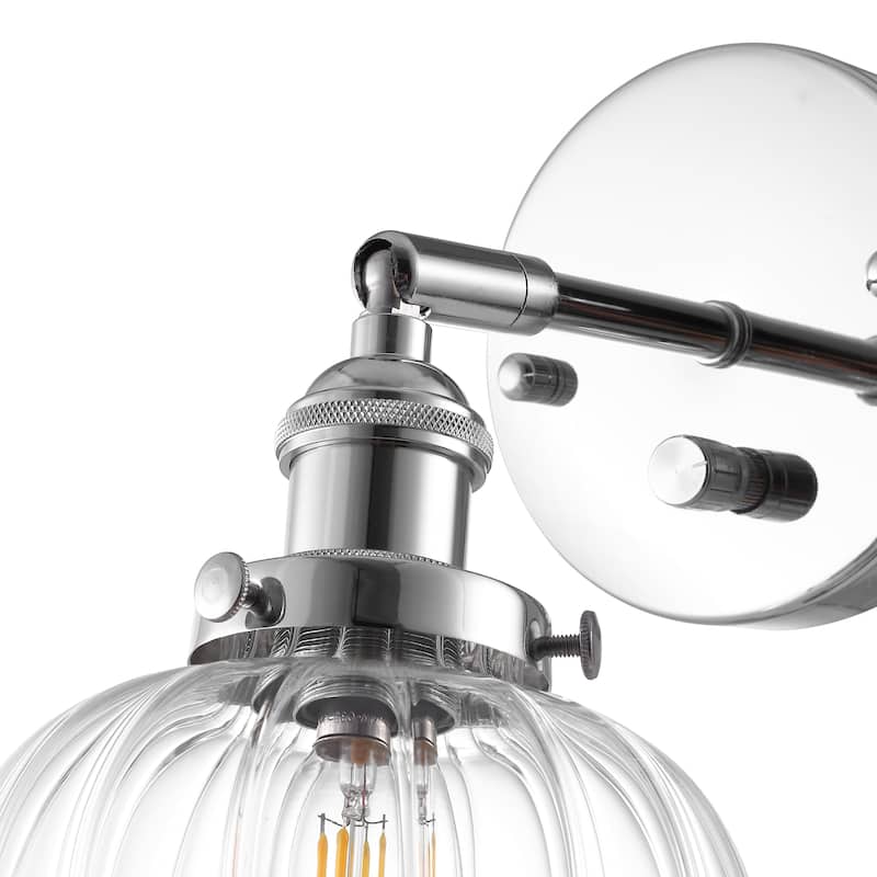 WINGBO Wall Sconces Glass Wall Lamp Lighting Fixtures with Pumpkin Shade, - N/A