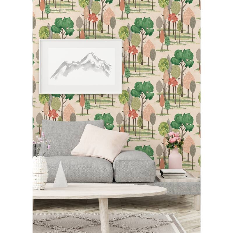 Cypress Pink Tall Trees Wallpaper