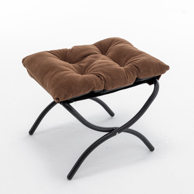 Velvet Recliner Chair with Matching Ottoman, Upholstered Accent Chair Armchair, Lounge Chaise Chair with Footrest