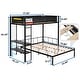 preview thumbnail 15 of 15, Metal Twin over Full Bunk Bed with Separated Full Bed,Safety Guardrails,Black,Kids Bed Design