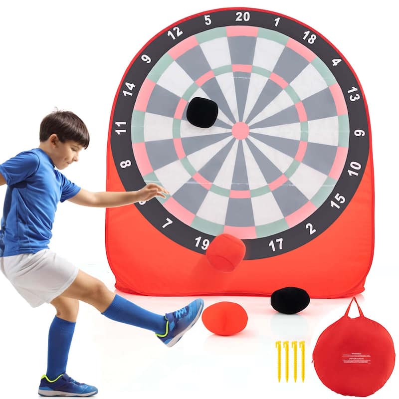 Foldable Target Game w/ 4 Balls & Carry Bag Party & Carnival Games - Red+Black+White
