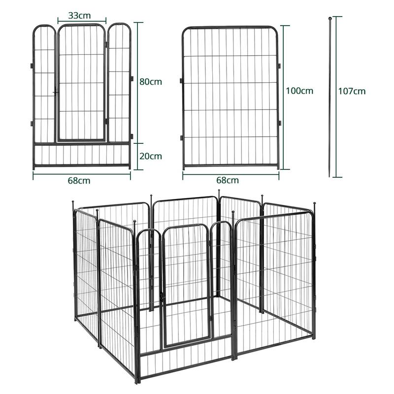 GARPROVM 8 Panels 40" Height Dog Playpen Heavy Duty Pet Fence Indoor Outdoor - 8 Panels 40" H