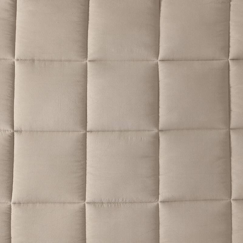 Kenneth Cole Reaction Box Stitch Stonewashed Solid Comforter Set Reversible (Brown, 5 Piece)