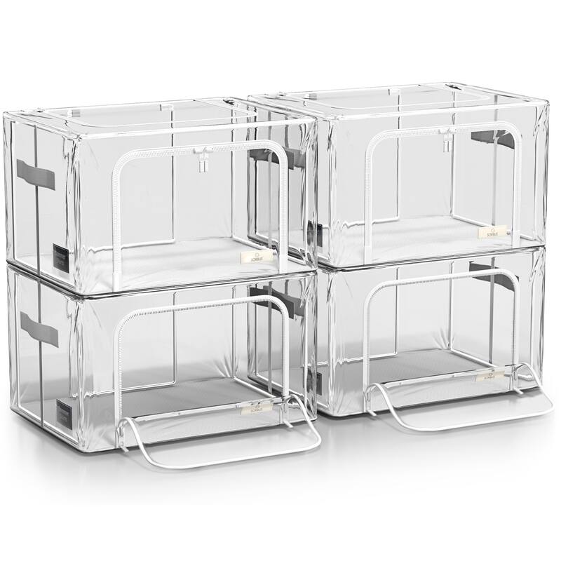 Sorbus Storage Bins with Metal Frame - Stackable & Foldable Clothes Organizer Bags with & Carry Handles Organization