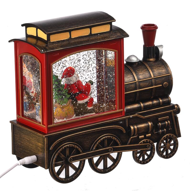 9" Led Santa Train Water Globe