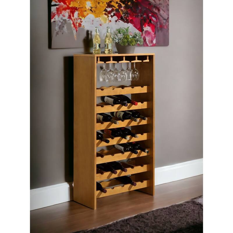 Anmytek Wine Rack with Stemware Holders 7-Tier Storage
