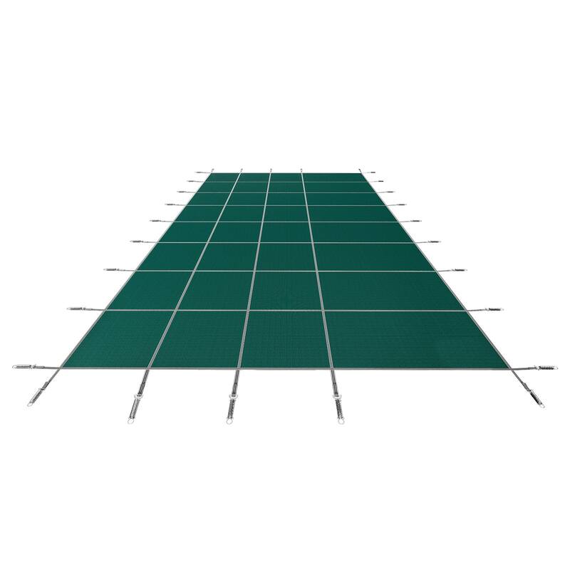 Rectangular Inground Pool Cover Mesh Winter Safety Cover Green