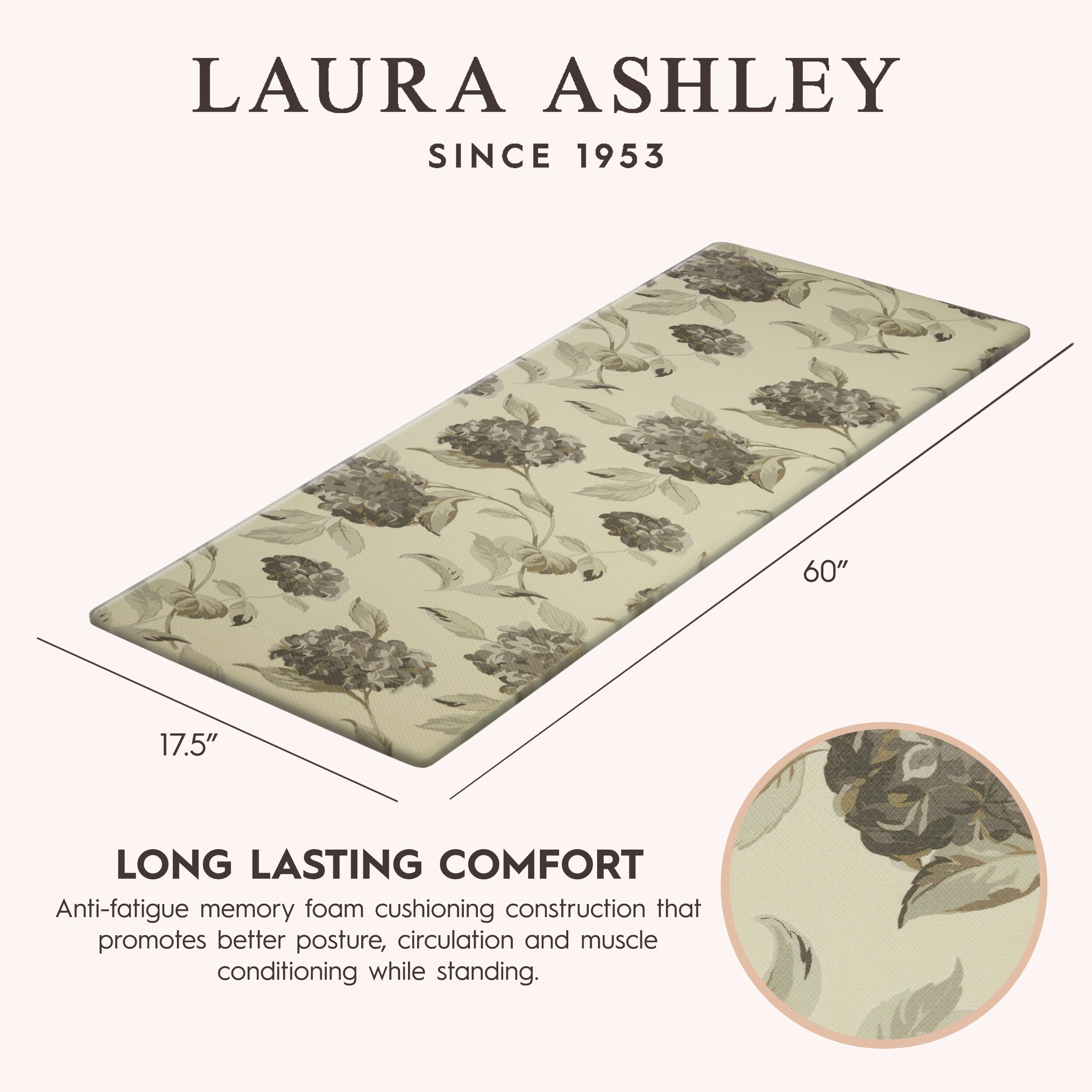 Laura Ashley Rust and Green Paisley 17.5 in. x 60 in. Anti-Fatigue