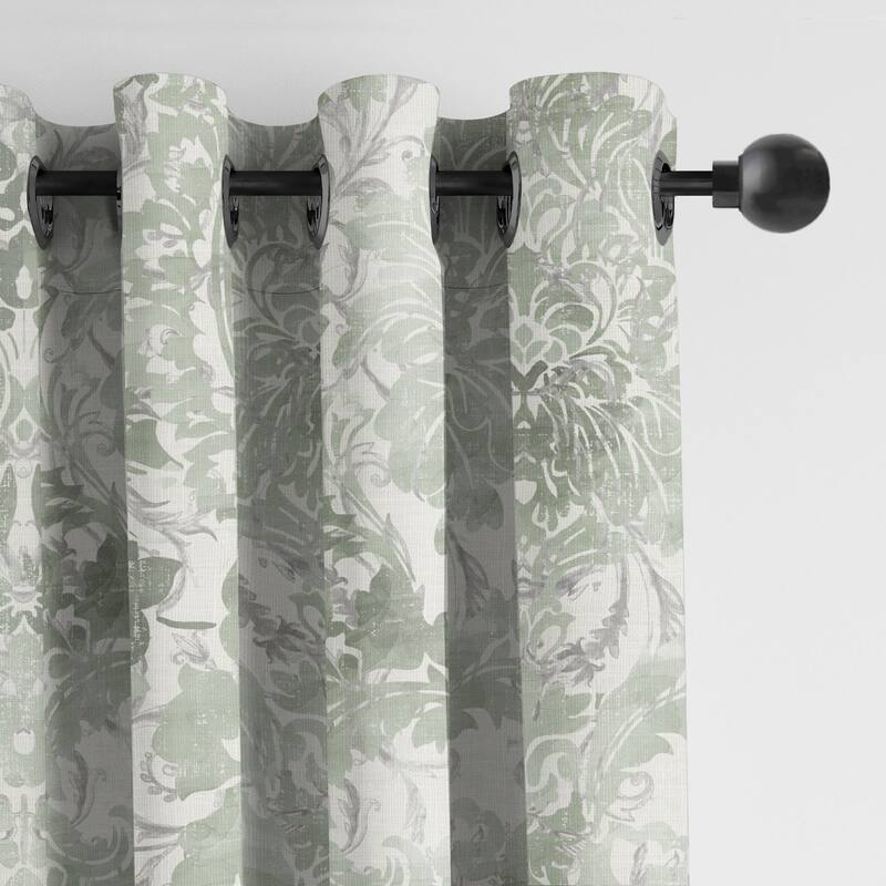 6ix Tailors Savannah Sage Pinch Pleat Double Width Drapery Panels Set of 2