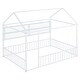 preview thumbnail 36 of 40, House-Shaped Design Metal Full Size Bed Frame with Fence and Shelves