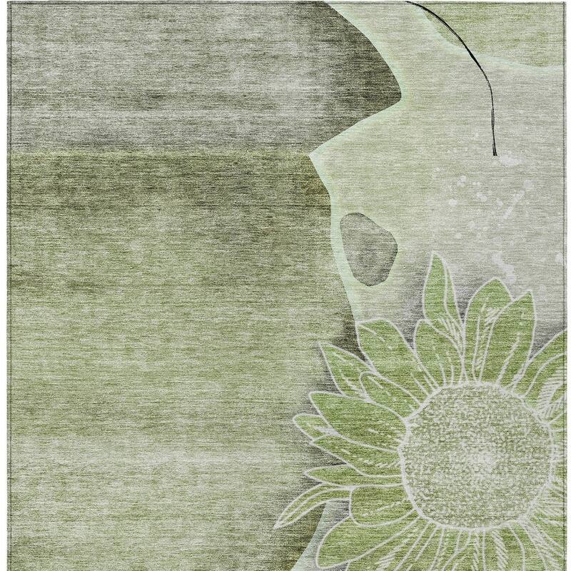 HomeRoots Floral Transitional Rectangle Outdoor Rug