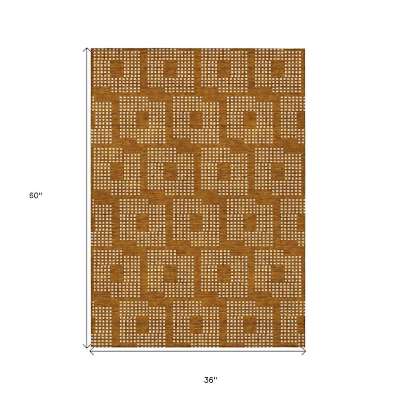 HomeRoots Geometric Transitional Rectangle Outdoor Rug