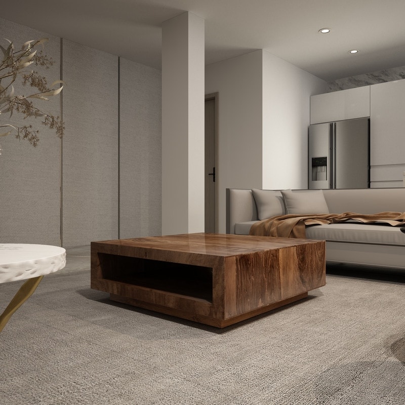 Low profile on sale wood coffee table