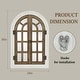 preview thumbnail 24 of 22, Vintage Wood Windowpane Arched Wall Mirror