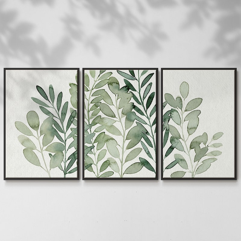 Foraged Greens I - Multi Piece Framed Canvas