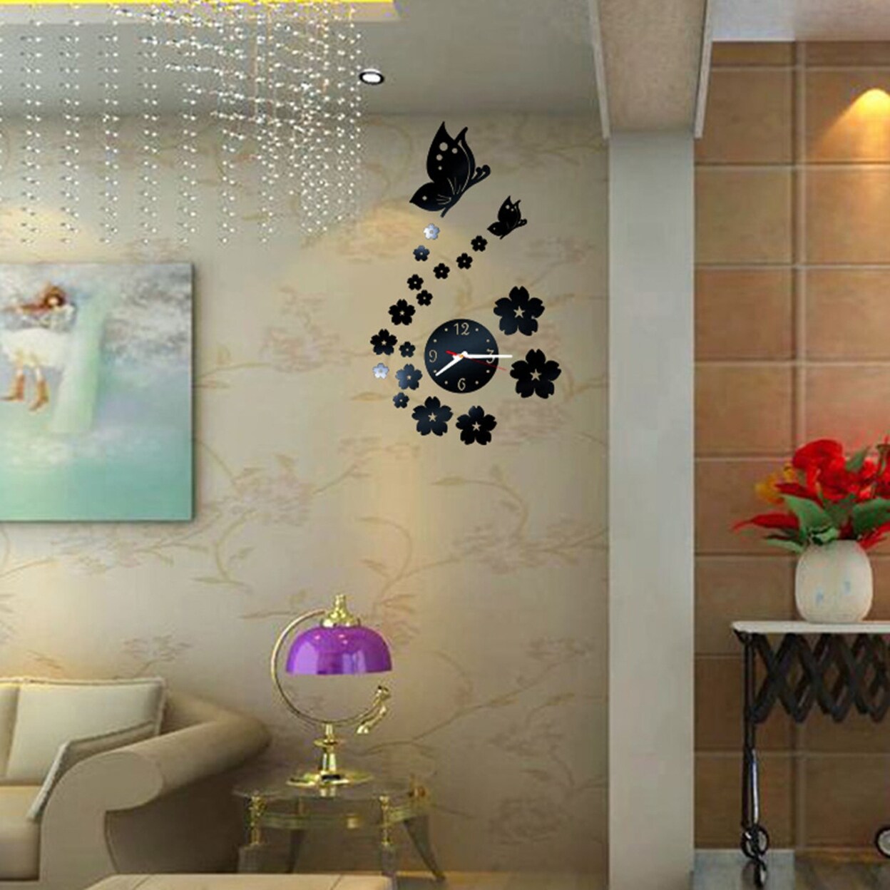 Shop Butterfly Removable Diy Acrylic 3d Mirror Wall Sticker Decorative Clock Overstock 31788519