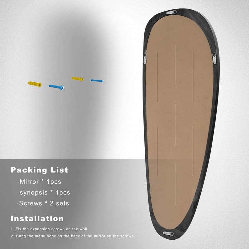 Irregular Mirror Asymmetrical Wood Wall Mirror