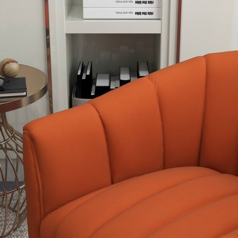 SEYNAR Contemporary Tufted Velvet Swivel Club Chair with Ottoman Set