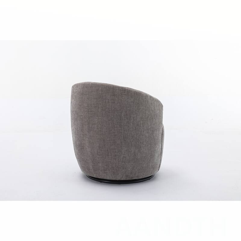 Chenille Swivel Barrel Chair
