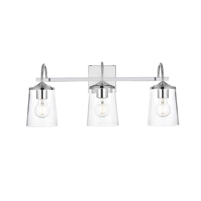 Avant 1 Light Black and Clear Bath Sconce - Chrome - 24