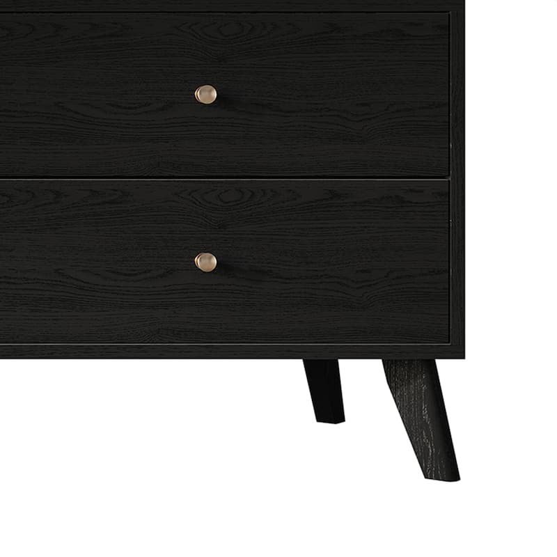 CraftPorch Mid-Century Modern Black TV Stand Console