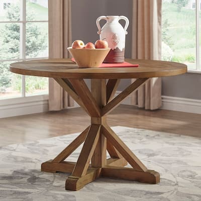 Krakova X-Base 48-inch Round Dining Table - Natural