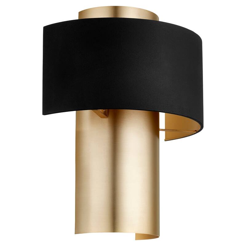Quorum International 15" Tall Wall Sconce - Noir / Aged Brass