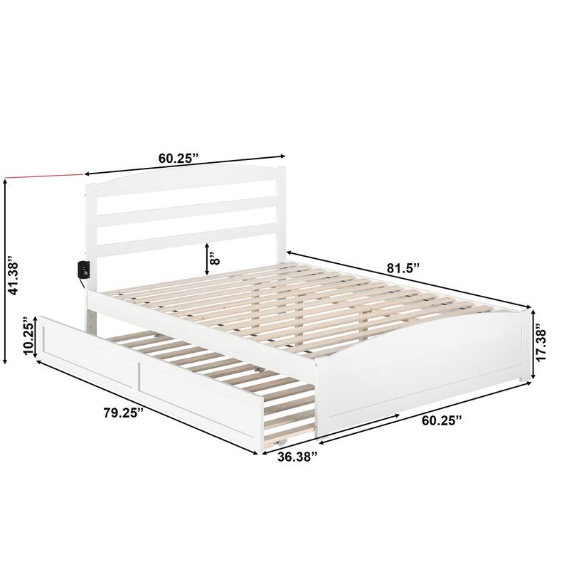 Warren Solid Wood Platform Bed with Footboard and Twin XL Trundle