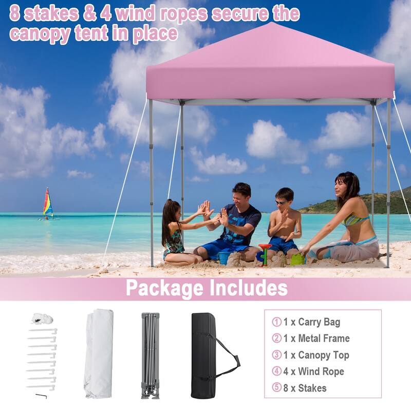Gymax 6.6x6.6 FT Folding Pop-up Canopy w/ 6.2-8 Height Adjustment