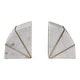 preview thumbnail 6 of 10, Decorative Marble and Brass Inlay Bookends - 5.5", White & Gold - 5.25"