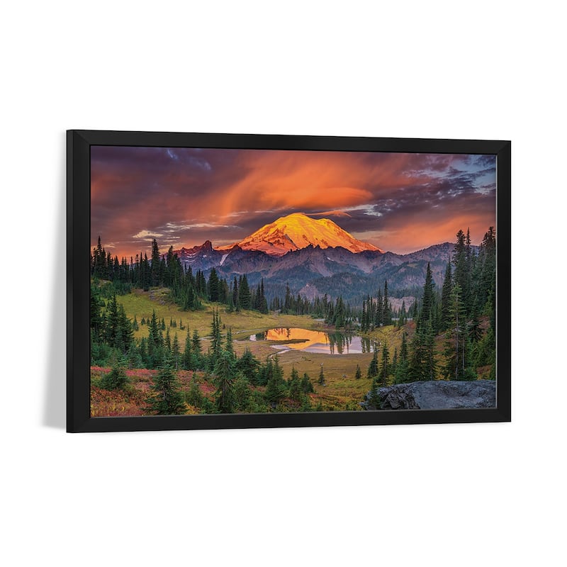 USA, Washington State, Mt. Rainier National Park at sunrise. Premium Framed Poster by Jaynes Gallery