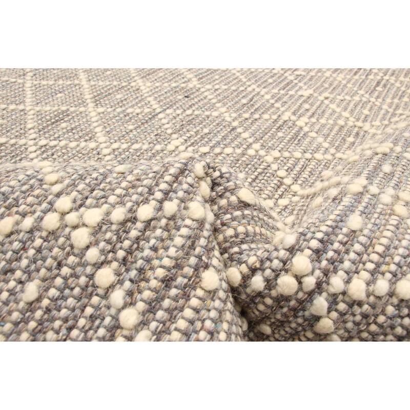 ECARPETGALLERY Braid weave Sienna Brown Wool Rug - 5'0 x 8'2