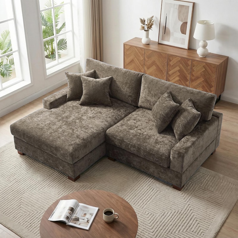 Oversized Modern Chenille Modular Sectional Sofa with Chaise