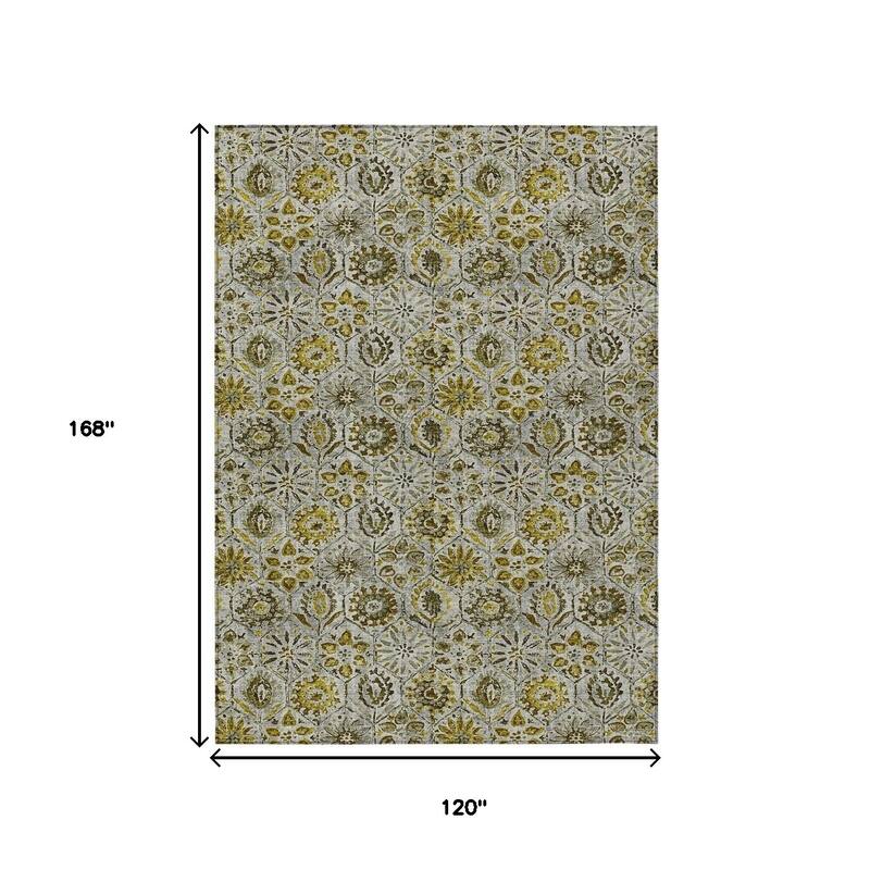 HomeRoots Floral Transitional Rectangle Outdoor Rug