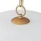 preview thumbnail 12 of 13, Mid-Century Modern 1-Light Round Opal Glass Pendant Light 14.8in