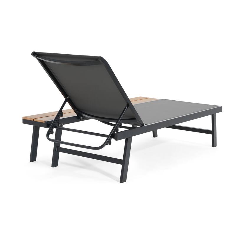 Waterloo Outdoor Mesh and Chaise Lounge with Side Table by Christopher Knight Home
