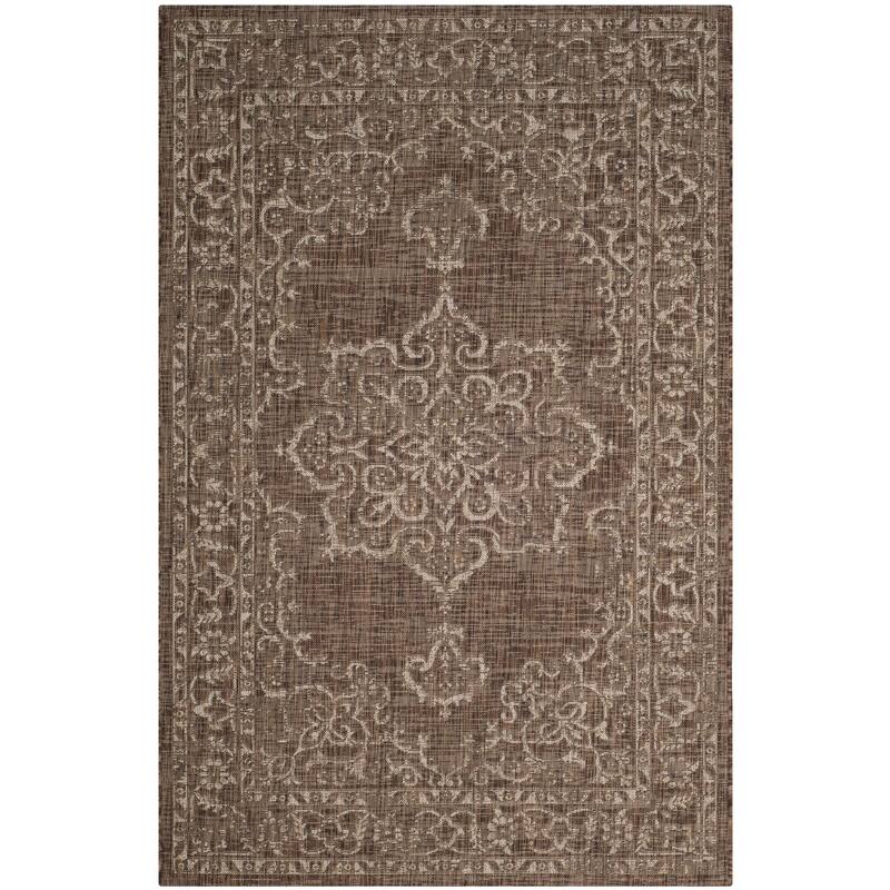 SAFAVIEH Courtyard Karolyn Medallion Indoor/ Outdoor Waterproof Patio Backyard Rug