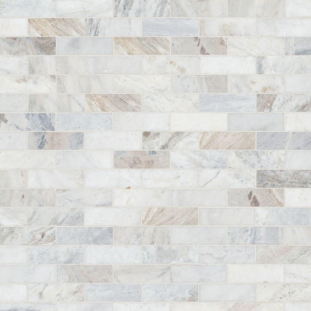 Ackland AKM-S-2X6SWH-CA 12" x 12" Marble Rectangle Floor and Wall Tile