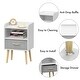preview thumbnail 23 of 29, Wood Side Table with Collapsible Fabric Drawer and 2-Tier Storage for Kids and Adults