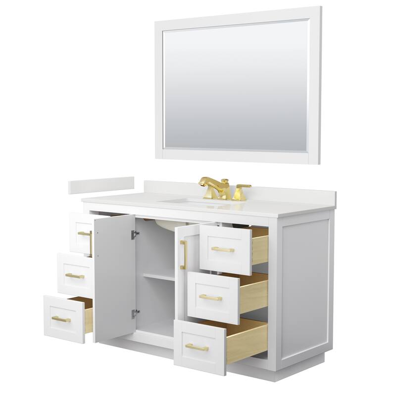 Miranda 54-inch Single Vanity, Quartz Top, 46-inch Mirror