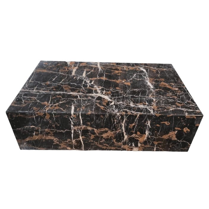 BETACH Genuine Marble Block Coffee Table - Portoro Marble - Portoro - Marble